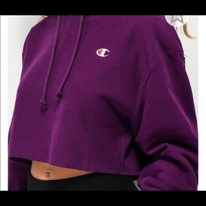 Woman's size medium champion purple cropped hoddie